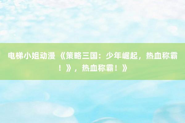 电梯小姐动漫 《策略三国：少年崛起，热血称霸！》，热血称霸！》