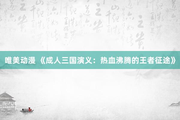 唯美动漫 《成人三国演义：热血沸腾的王者征途》