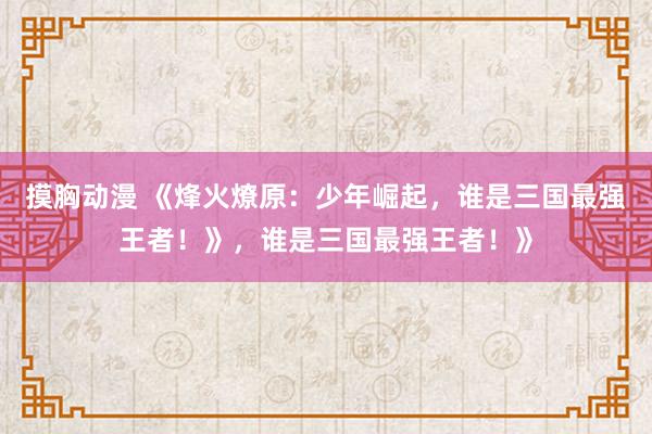 摸胸动漫 《烽火燎原：少年崛起，谁是三国最强王者！》，谁是三国最强王者！》
