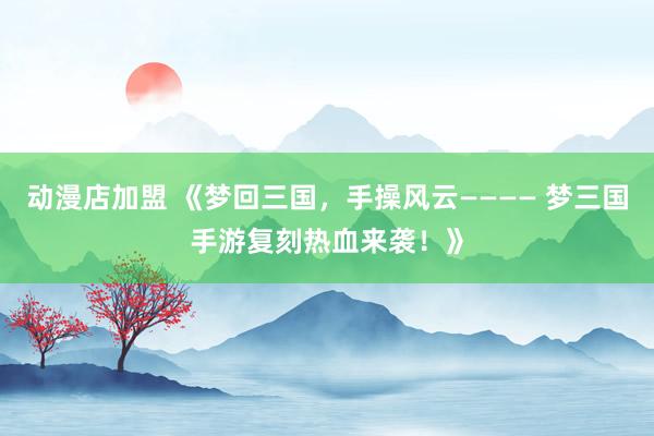 动漫店加盟 《梦回三国，手操风云———— 梦三国手游复刻热血来袭！》