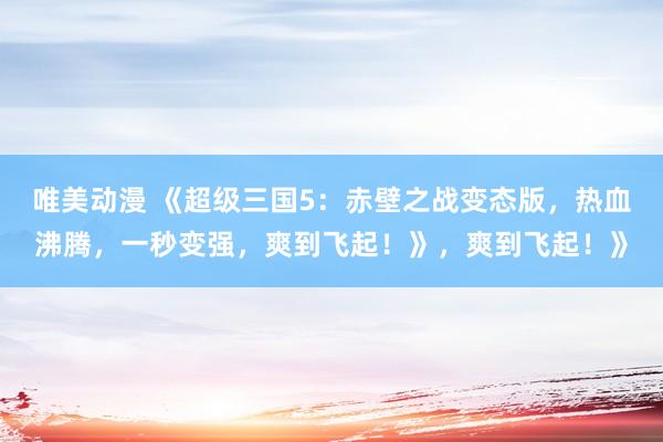 唯美动漫 《超级三国5：赤壁之战变态版，热血沸腾，一秒变强，爽到飞起！》，爽到飞起！》