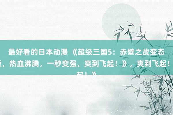 最好看的日本动漫 《超级三国5：赤壁之战变态版，热血沸腾，一秒变强，爽到飞起！》，爽到飞起！》