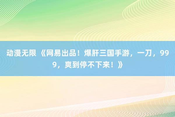 动漫无限 《网易出品！爆肝三国手游，一刀，999，爽到停不下来！》