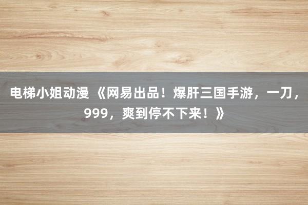 电梯小姐动漫 《网易出品！爆肝三国手游，一刀，999，爽到停不下来！》